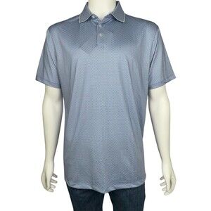 Hickey Freeman Mens XL Blue Golf Performance Stretch Short Sleeve Polo Shirt